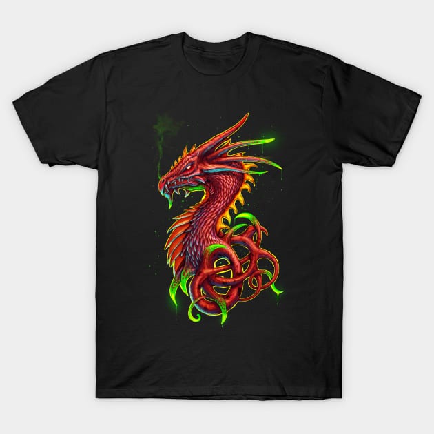 Poison Dragon Alt red T-Shirt by chriskar